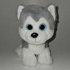 Fiesta Gray White Husky Puppy Dog Plush Blue Eyes 7" Stuffed Animal Toy